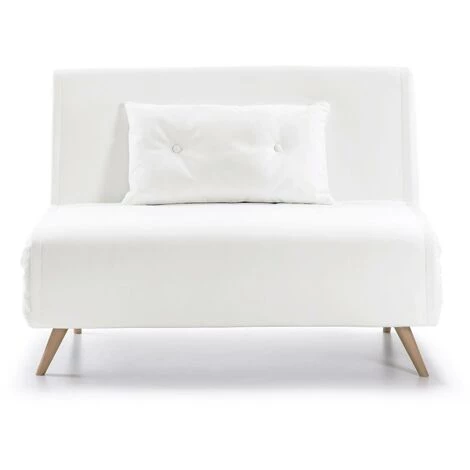 Kave Home - Canapé-lit Tupana 2 Places Blanc En Polyuréthane Et Pieds En Bois Massif De Hêtre - Blanc 4 Kave Home - Canapé-lit Tupana 2 Places Blanc En Polyuréthane Et Pieds En Bois Massif De Hêtre - Blanc – Image 2