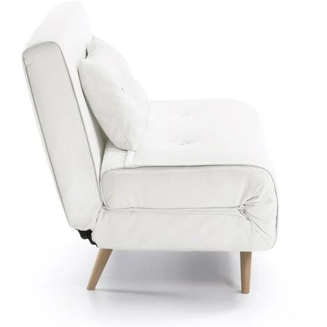 Kave Home - Canapé-lit Tupana 2 Places Blanc En Polyuréthane Et Pieds En Bois Massif De Hêtre - Blanc 5 Kave Home - Canapé-lit Tupana 2 Places Blanc En Polyuréthane Et Pieds En Bois Massif De Hêtre - Blanc – Image 3