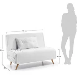 Kave Home - Canapé-lit Tupana 2 Places Blanc En Polyuréthane Et Pieds En Bois Massif De Hêtre - Blanc 9 Kave Home - Canapé-lit Tupana 2 Places Blanc En Polyuréthane Et Pieds En Bois Massif De Hêtre - Blanc -KAVE HOME Soldes 2022 12368901 4