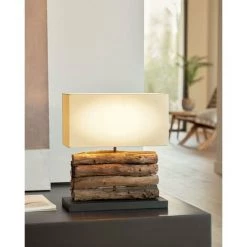 Kave Home - Lampe De Table Sahai En Bois Recyclé Et Coton - Naturel 8 Kave Home - Lampe De Table Sahai En Bois Recyclé Et Coton - Naturel -KAVE HOME Soldes 2022 12368907 3