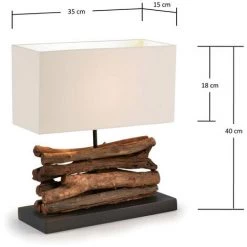 Kave Home - Lampe De Table Sahai En Bois Recyclé Et Coton - Naturel 9 Kave Home - Lampe De Table Sahai En Bois Recyclé Et Coton - Naturel -KAVE HOME Soldes 2022 12368907 4