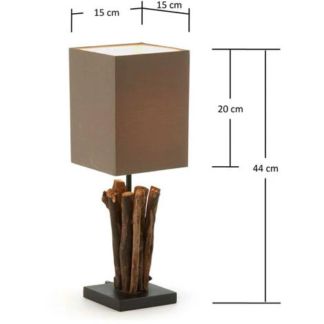 Kave Home - Lampe De Table Aurelia Gris En Bois Recyclé Et 100% Coton - Naturel 5 Kave Home - Lampe De Table Aurelia Gris En Bois Recyclé Et 100% Coton - Naturel – Image 3