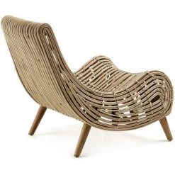 Kave Home - Fauteuil Tika En Rotin Et Pieds En Bois Massif D'acajou - Naturel -KAVE HOME Soldes 2022 12368912 3
