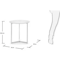 Kave Home - Table D'appoint Raeam Blanche Ronde Ø 50 Cm En Verre Trempé Et Pieds En Acier Blanc - Blanc 7 Kave Home - Table D'appoint Raeam Blanche Ronde Ø 50 Cm En Verre Trempé Et Pieds En Acier Blanc - Blanc -KAVE HOME Soldes 2022 12368915 3