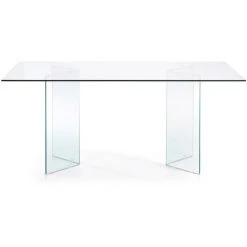 Kave Home - Table De Salle à Manger Burano Rectangulaire 180 X 90 Cm En Verre Trempé Avec Pieds En Verre - Transparent -KAVE HOME Soldes 2022 12368926 2