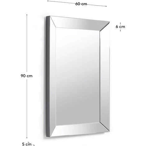 Kave Home - Miroir Lena Rectangulaire 90 X 60 Cm Avec Cadre En Verre - Argenté 5 Kave Home - Miroir Lena Rectangulaire 90 X 60 Cm Avec Cadre En Verre - Argenté – Image 3