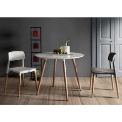 Kave Home - Table De Salle à Manger Wad Ronde Ø100 Cm Blanc Avec Pieds En Bois De Hêtre - Blanc 8 Kave Home - Table De Salle à Manger Wad Ronde Ø100 Cm Blanc Avec Pieds En Bois De Hêtre - Blanc -KAVE HOME Soldes 2022 12368932 3