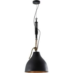 Kave Home - Suspension Sadie Noir 1 Ampoule En Acier - Noir