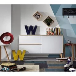 Kave Home - Table D'appoint Kurb Blanche Ronde Ø 46 Cm Avec Pieds En Bois Massif En Caoutchouc - Blanc -KAVE HOME Soldes 2022 12368983 2