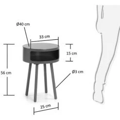 Kave Home - Table D'appoint Kurb Gris Ronde Ø 46 Cm Avec Pieds En Bois Massif En Caoutchouc Et étagère Intérieurer - Gris 7 Kave Home - Table D'appoint Kurb Gris Ronde Ø 46 Cm Avec Pieds En Bois Massif En Caoutchouc Et étagère Intérieurer - Gris -KAVE HOME Soldes 2022 12368984 3