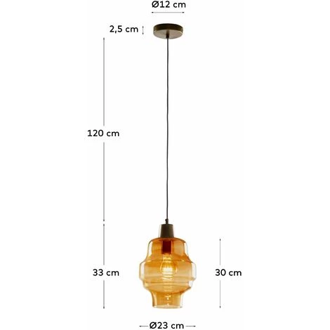 Kave Home - Suspension Covell 1 Ampoule En Verre Dépoli Et Teint De Couleur Ambré - Orange 5 Kave Home - Suspension Covell 1 Ampoule En Verre Dépoli Et Teint De Couleur Ambré - Orange – Image 3