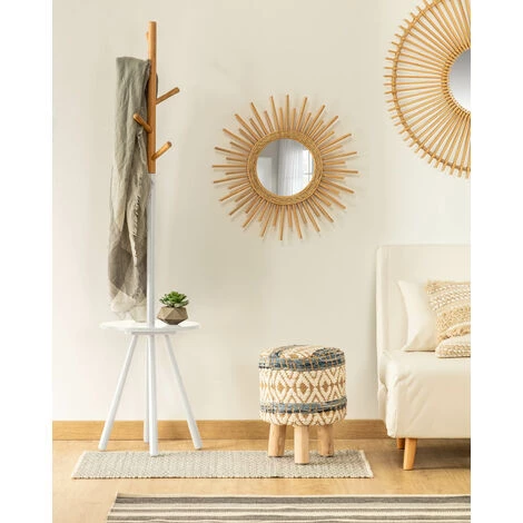 Kave Home - Portemanteau Sur Pied Nerb Naturel Et Blanc 170 Cm En Bois De Caoutchouc Avec Plateau - Blanc 4 Kave Home - Portemanteau Sur Pied Nerb Naturel Et Blanc 170 Cm En Bois De Caoutchouc Avec Plateau - Blanc – Image 2