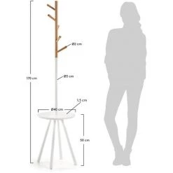 Kave Home - Portemanteau Sur Pied Nerb Naturel Et Blanc 170 Cm En Bois De Caoutchouc Avec Plateau - Blanc 7 Kave Home - Portemanteau Sur Pied Nerb Naturel Et Blanc 170 Cm En Bois De Caoutchouc Avec Plateau - Blanc -KAVE HOME Soldes 2022 12369011 3
