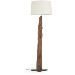 Kave Home - Lampadaire Powell En Bois Recyclé Et 100% Coton - Naturel