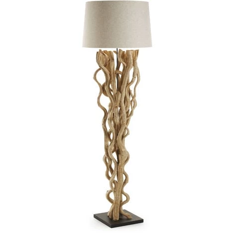 Kave Home - Lampadaire Nuba Blache En Bois Recyclé Et 100% Coton - Naturel 2 Kave Home - Lampadaire Nuba Blache En Bois Recyclé Et 100% Coton - Naturel