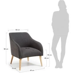 Kave Home - Fauteuil Bobly Graphite à Accoudoirs Et Pieds En Bois Massif De Hêtre - Noir 9 Kave Home - Fauteuil Bobly Graphite à Accoudoirs Et Pieds En Bois Massif De Hêtre - Noir -KAVE HOME Soldes 2022 12369053 4