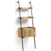 Kave Home - Étagère Murale Mobela 67 X 200 Cm Avec 3 Tiroirs En Bois Massif De Sapin Et Structure En Acier Noir - Naturel -KAVE HOME Soldes 2022 12369061 1