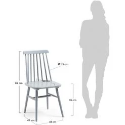 Kave Home - Chaise De Salle à Manger Tressia Gris Clair En Bois Massif De Caoutchouc - Gris -KAVE HOME Soldes 2022 12369072 5