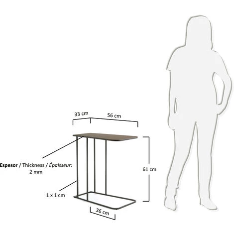 Kave Home - Table D'appoint Vinker G Rectangulaire 56 X 33 Cm De Metal Et Cobre Con Structure En Acier Noir - Cuivre 6 Kave Home - Table D'appoint Vinker G Rectangulaire 56 X 33 Cm De Metal Et Cobre Con Structure En Acier Noir - Cuivre – Image 4