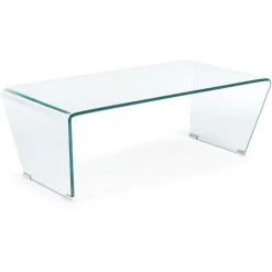 Kave Home - Table Basse Burano Transparent Rectangulaire 120 X 60 Cm En Verre Trempé - Transparent