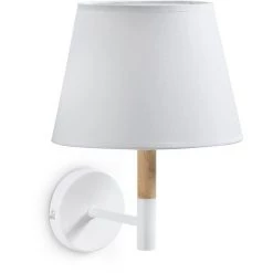 Kave Home - Applique Orsblanc En Bois Massif De Hêtre, Acier Et 100% Coton - Blanc
