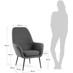 Kave Home - Fauteuil Alegria Gris Foncé à Accoudoirs Et Pieds En Acier Noir - Gris 9 Kave Home - Fauteuil Alegria Gris Foncé à Accoudoirs Et Pieds En Acier Noir - Gris -KAVE HOME Soldes 2022 12369143 4