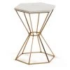 Kave Home - Table D'appoint Linha Blanche Hexagonal 37 Cm En Marbre Et Pied En Acier En Doré - Cuivre 1 Kave Home - Table D'appoint Linha Blanche Hexagonal 37 Cm En Marbre Et Pied En Acier En Doré - Cuivre -KAVE HOME Soldes 2022 12369171 1