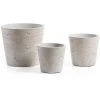 Kave Home - Lot De 3 Cache-pots Low Gris En Ciment Pour Usage Intérieur Et Extérieur - Beige