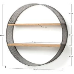 Kave Home - Étagère Murale Halie Rond Ø 80 Cm En Bois Massif De Sapin Et Structure En Acier Noir - Naturel 7 Kave Home - Étagère Murale Halie Rond Ø 80 Cm En Bois Massif De Sapin Et Structure En Acier Noir - Naturel -KAVE HOME Soldes 2022 12369225 3