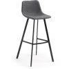 Kave Home - Tabouret De Bar Alve Gris 80 Cm Avec Dossier En Polyuréthane Et Pieds En Acier Noir - Noir -KAVE HOME Soldes 2022 12369237 1