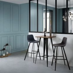 Kave Home - Tabouret De Bar Alve Gris 80 Cm Avec Dossier En Polyuréthane Et Pieds En Acier Noir - Noir 10 Kave Home - Tabouret De Bar Alve Gris 80 Cm Avec Dossier En Polyuréthane Et Pieds En Acier Noir - Noir -KAVE HOME Soldes 2022 12369237 4