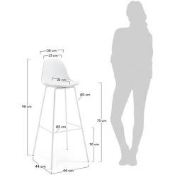 Kave Home - Tabouret De Bar Brighter Blanc 75 Cm Avec Dossier, Siège Tapissé En Polyuréthane Et Pieds En Acier Blanc - Blanc 9 Kave Home - Tabouret De Bar Brighter Blanc 75 Cm Avec Dossier, Siège Tapissé En Polyuréthane Et Pieds En Acier Blanc - Blanc -KAVE HOME Soldes 2022 12369239 4