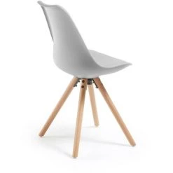 Kave Home - Chaise De Salle à Manger Ralf Gris Clair Avec Siège Rembourré Et Pieds En Bois Massif De Hêtre - Gris -KAVE HOME Soldes 2022 12369293 3