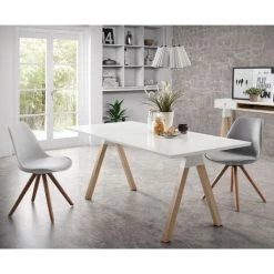 Kave Home - Chaise De Salle à Manger Ralf Gris Clair Avec Siège Rembourré Et Pieds En Bois Massif De Hêtre - Gris -KAVE HOME Soldes 2022 12369293 4
