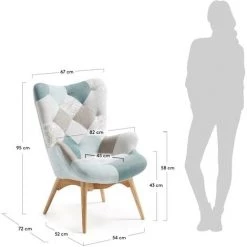 Kave Home - Fauteuil Kody Bleu Patchwork à Accoudoirs Et Pieds En Bois Massif De Hêtre Natural - Multicolore 11 Kave Home - Fauteuil Kody Bleu Patchwork à Accoudoirs Et Pieds En Bois Massif De Hêtre Natural - Multicolore -KAVE HOME Soldes 2022 12369300 5