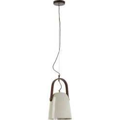 Kave Home - Suspension Zanie Beige 1 Ampoule En Acier Et Anse En Bois - Beige