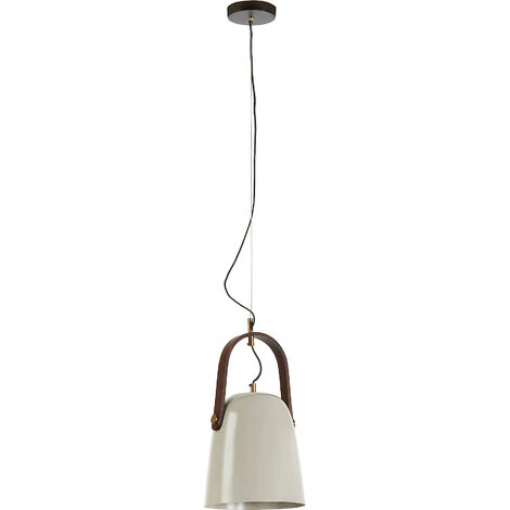Kave Home - Suspension Zanie Beige 1 Ampoule En Acier Et Anse En Bois - Beige 3 Kave Home - Suspension Zanie Beige 1 Ampoule En Acier Et Anse En Bois - Beige