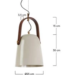 Kave Home - Suspension Zanie Beige 1 Ampoule En Acier Et Anse En Bois - Beige 7 Kave Home - Suspension Zanie Beige 1 Ampoule En Acier Et Anse En Bois - Beige -KAVE HOME Soldes 2022 12369346 3