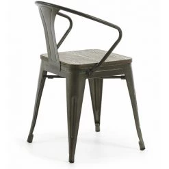 Kave Home - Chaise De Salle à Manger Malira Noir Avec Accoudoirs, Assise En Bois De Bambou Et Structure En Acier - Noir -KAVE HOME Soldes 2022 12369382 3