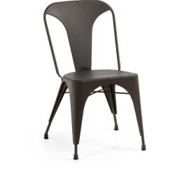 Kave Home - Chaise De Salle à Manger Malira Noir En Acier Pour Usage Intérieur Et Extérieur - Noir