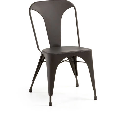 Kave Home - Chaise De Salle à Manger Malira Noir En Acier Pour Usage Intérieur Et Extérieur - Noir 3 Kave Home - Chaise De Salle à Manger Malira Noir En Acier Pour Usage Intérieur Et Extérieur - Noir