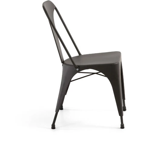 Kave Home - Chaise De Salle à Manger Malira Noir En Acier Pour Usage Intérieur Et Extérieur - Noir 4 Kave Home - Chaise De Salle à Manger Malira Noir En Acier Pour Usage Intérieur Et Extérieur - Noir – Image 2
