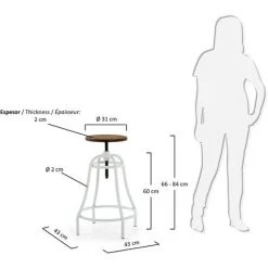 Kave Home - Tabouret De Bar Malira Blanc Avec Hauteur Réglable 66-84 Cm, Assise En Bois De Bambou Et Pied En Acier - Blanc 9 Kave Home - Tabouret De Bar Malira Blanc Avec Hauteur Réglable 66-84 Cm, Assise En Bois De Bambou Et Pied En Acier - Blanc -KAVE HOME Soldes 2022 12369451 4
