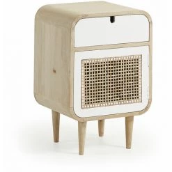 Kave Home - Table De Chevet Georg 40 X 60 Cm à 2 Tiroirs En Bois Massif De Manguier - Naturel