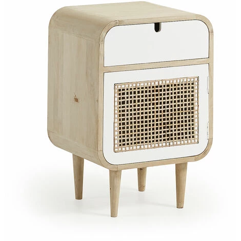 Kave Home - Table De Chevet Georg 40 X 60 Cm à 2 Tiroirs En Bois Massif De Manguier - Naturel 3 Kave Home - Table De Chevet Georg 40 X 60 Cm à 2 Tiroirs En Bois Massif De Manguier - Naturel