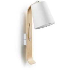 Kave Home - Applique Repcy Blanc En Bois Massif De Hêtre Et 100% Coton - Blanc
