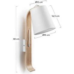 Kave Home - Applique Repcy Blanc En Bois Massif De Hêtre Et 100% Coton - Blanc 7 Kave Home - Applique Repcy Blanc En Bois Massif De Hêtre Et 100% Coton - Blanc -KAVE HOME Soldes 2022 12369487 3