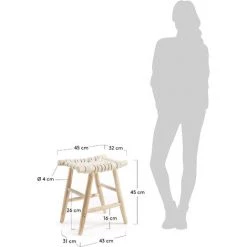 Kave Home - Repose-pieds Edgar En Bois Massif De Teck Et Assise En Corde De Coton Blanc - Naturel 7 Kave Home - Repose-pieds Edgar En Bois Massif De Teck Et Assise En Corde De Coton Blanc - Naturel -KAVE HOME Soldes 2022 12369565 3