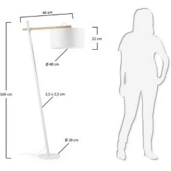 Kave Home - Lampadaire Aimy Blache En Acier, Bois De Hêtre Et 100% Coton - Blanc 7 Kave Home - Lampadaire Aimy Blache En Acier, Bois De Hêtre Et 100% Coton - Blanc -KAVE HOME Soldes 2022 12369567 3