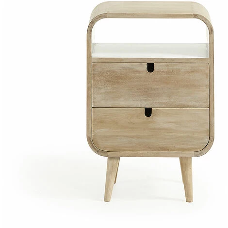 Kave Home - Table De Chevet Georg 40 X 60,5 Cm à 2 Tiroirs En Bois Massif De Manguier - Naturel 4 Kave Home - Table De Chevet Georg 40 X 60,5 Cm à 2 Tiroirs En Bois Massif De Manguier - Naturel – Image 2